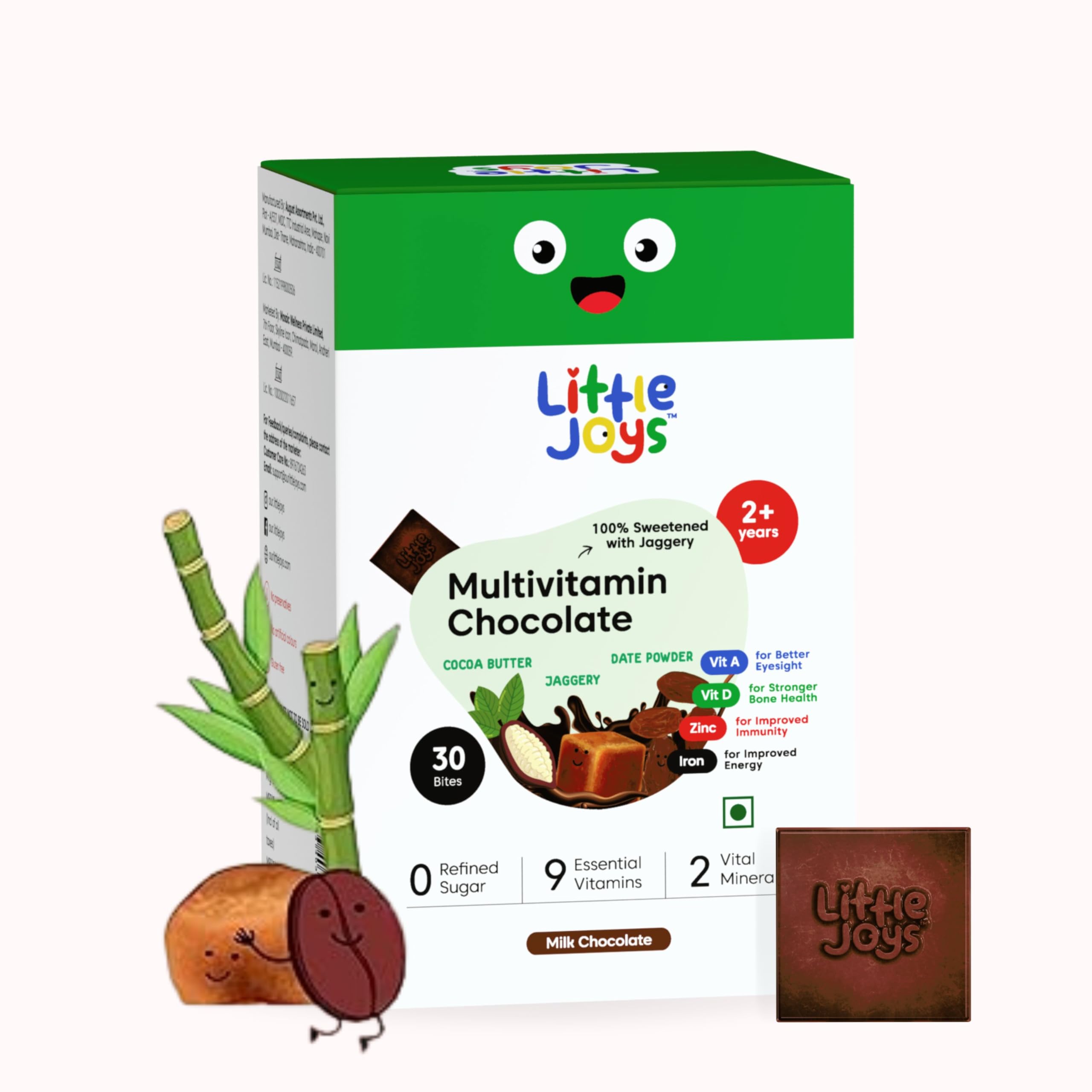 Little Joys Multivitamin Chocolate For Kids 2+ years | 30 Multivitamin Chocolates | No White Sugar & No Preservatives | Sweetened With Jaggery | Vitamin B12, D2, B9, E, Iron, & Zinc (B0C7841NMF) Amazon Price History, Amazon Price Tracker