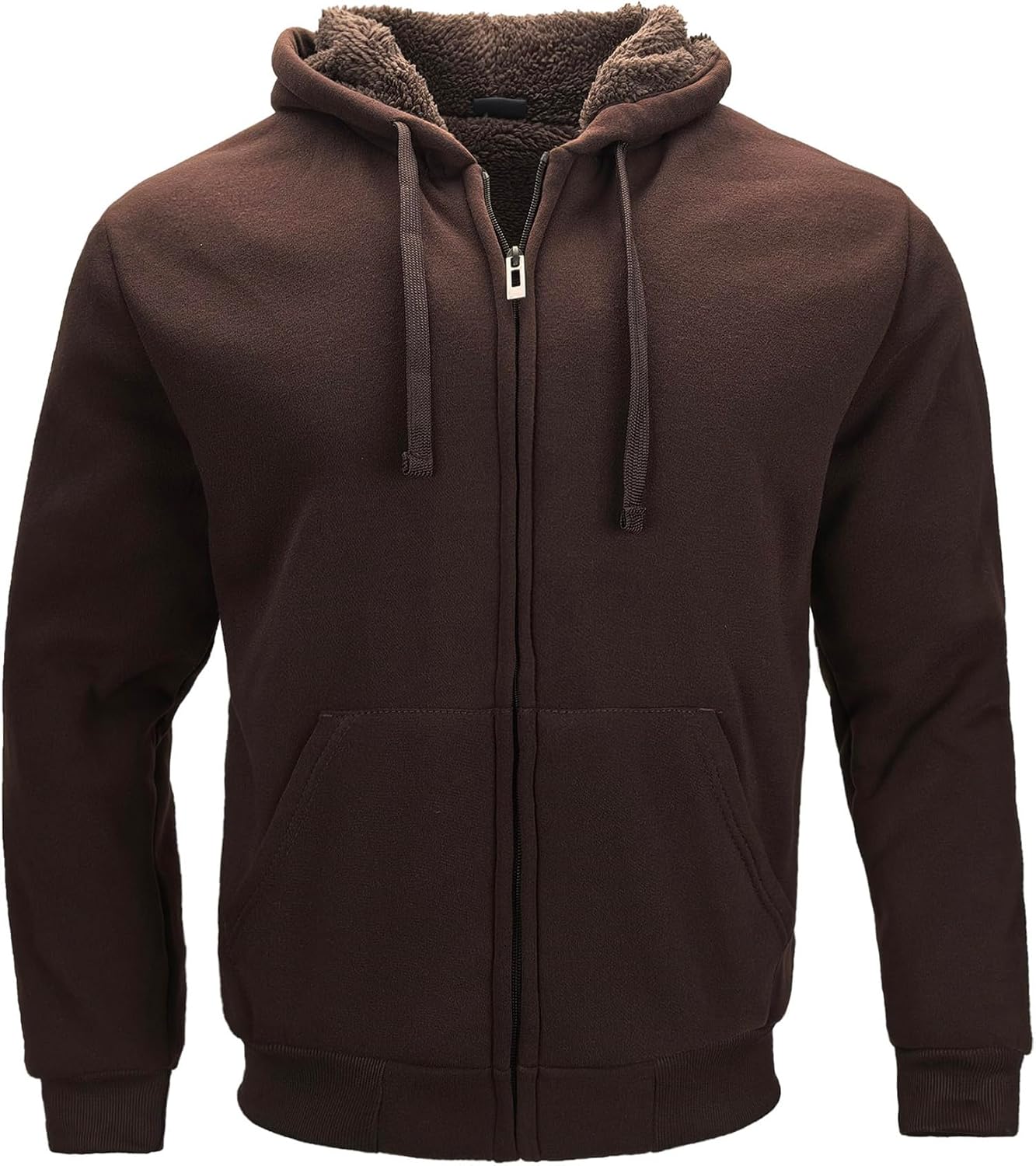Hoodies for Men Winter Heavyweight Jacket Zip Up Sherpa Fleece Lined Sweatshirts Warm Coat
