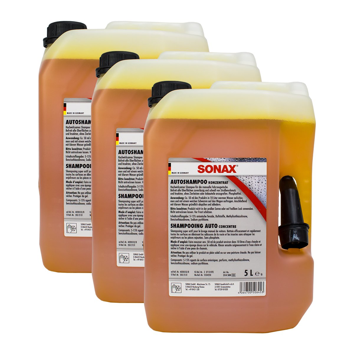 SONAX 3X 03145000 AutoShampoo Konzentrat 5L