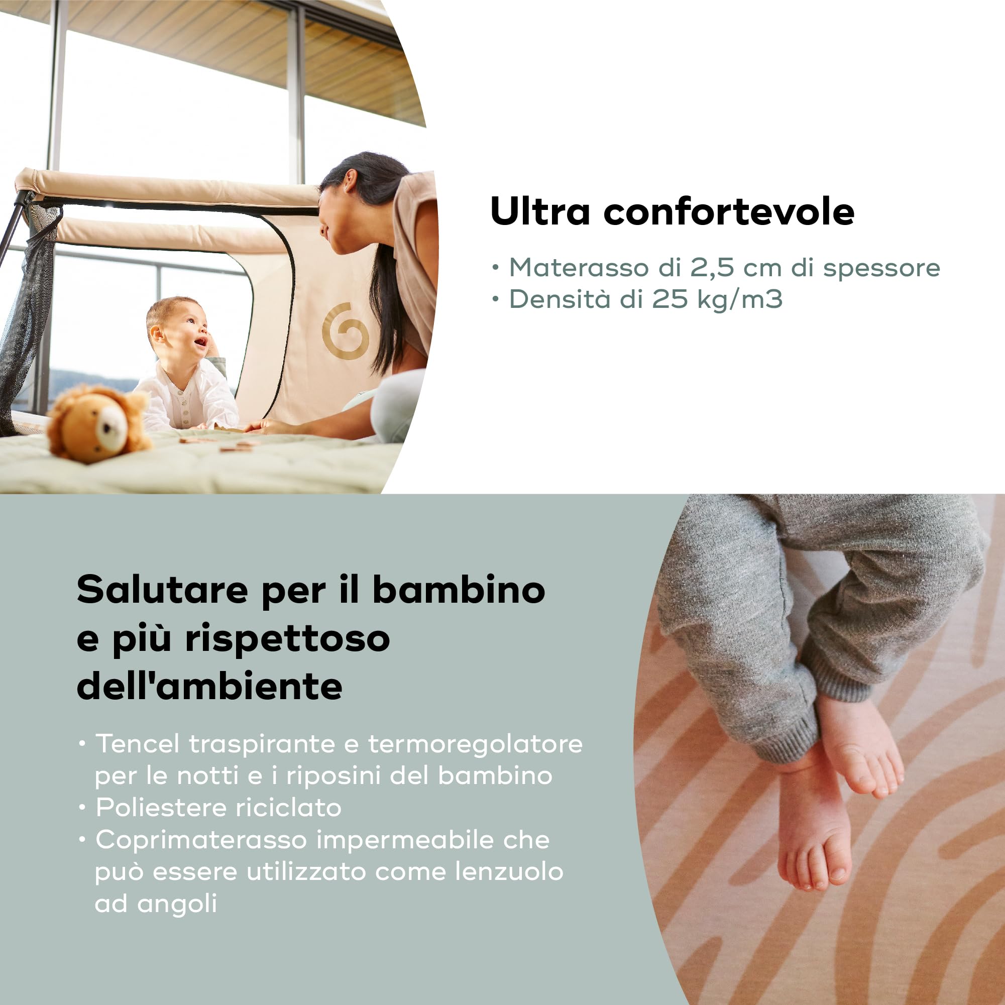 Babymoov Lettino da viaggio Moov & Sleep, Ultra Compatto e Leggero (<5kg), Montaggio e Smontaggio Rapido, Dalla Nascita e Fino a 4 Anni, Confortevole (Densità Materassino di 25kg/ms)