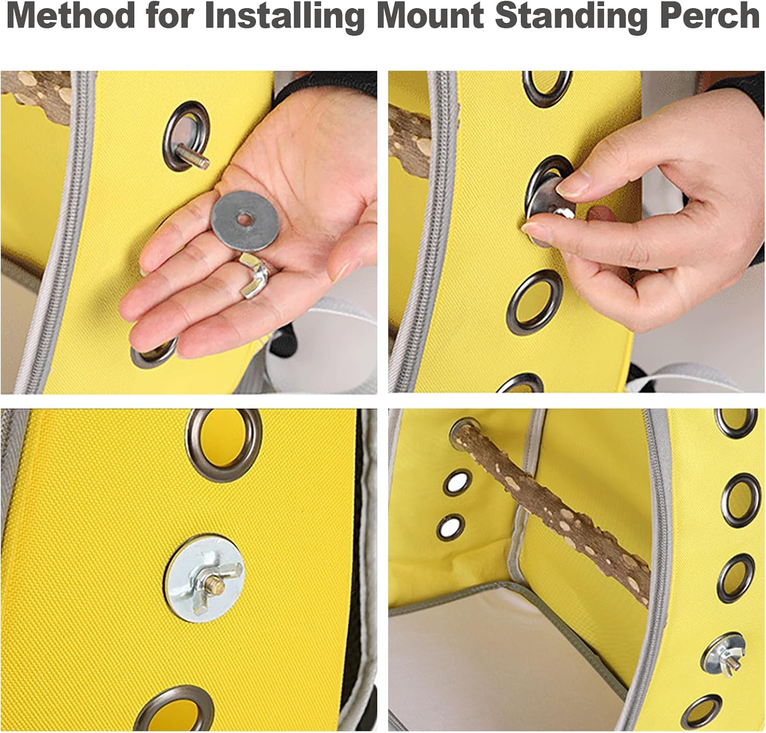 Bird Carrier Backpack with Wood Perch, Transparent Bird Travel Cage, Portable Pet Carrier Backpack, Breathable Hangbag for Vet Transport Camping Hiking (Pink)