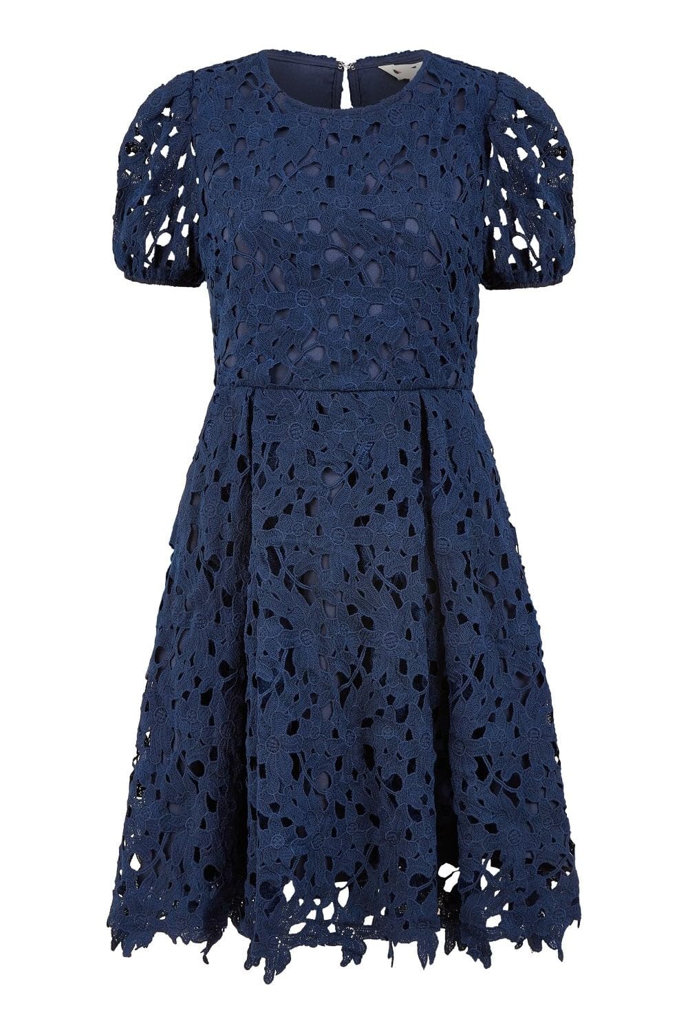 Yumi Navy Lace Midi Skater Dress (UK, Numeric, 14, Regular, Regular, Navy)