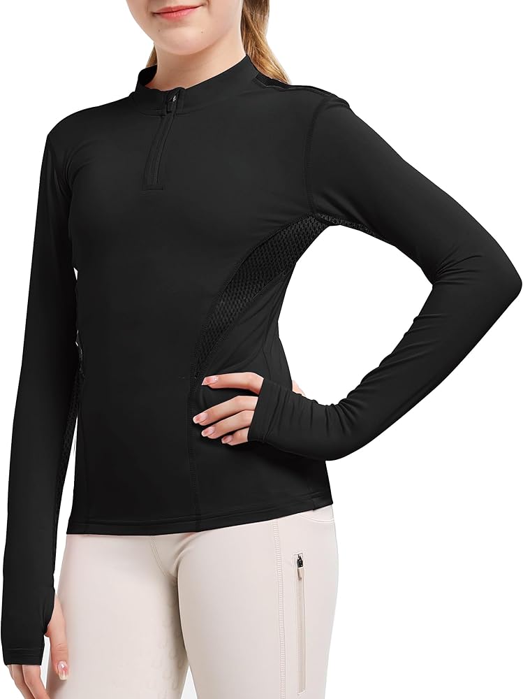 Amazon.com: FitsT4 Sports Girls Long Sleeves Shirts Thumbhole English Horse Riding Shirt UPF50 Quick Dry Kids Equestrain Half Zip Jacket Black X-Small : Clothing, Shoes & Jewelry Amazon.com: FitsT4 Sports Girls Long Sleeves Shirts Thumbhole English Horse Riding Shirt UPF50 Quick Dry Kids Equestrain Half Zip Jacket Black X-Small : Clothing, Shoes & Jewelry