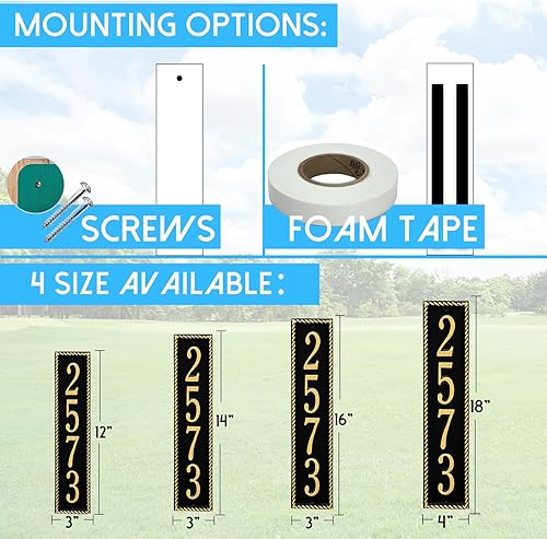 Vista 187 de Placa de dirección de metal personalizada, letreros de números para placa de pared de casa, letrero de dirección de nombre de calle, números de casa