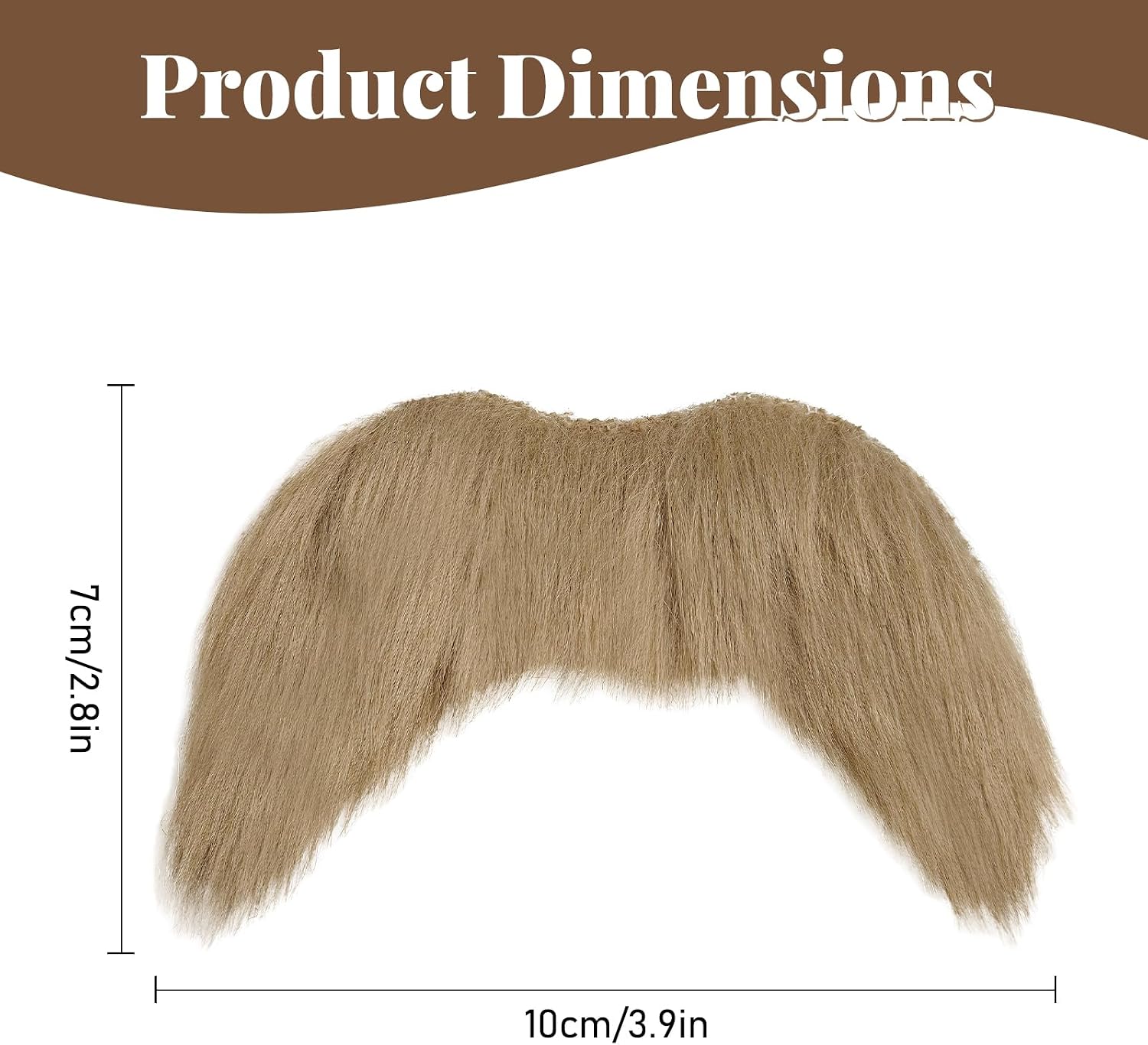 Self Adhesive Fake Mustache for Men, Stick On Novelty Mustaches for Halloween Costume, Dress-Up & Themed Party