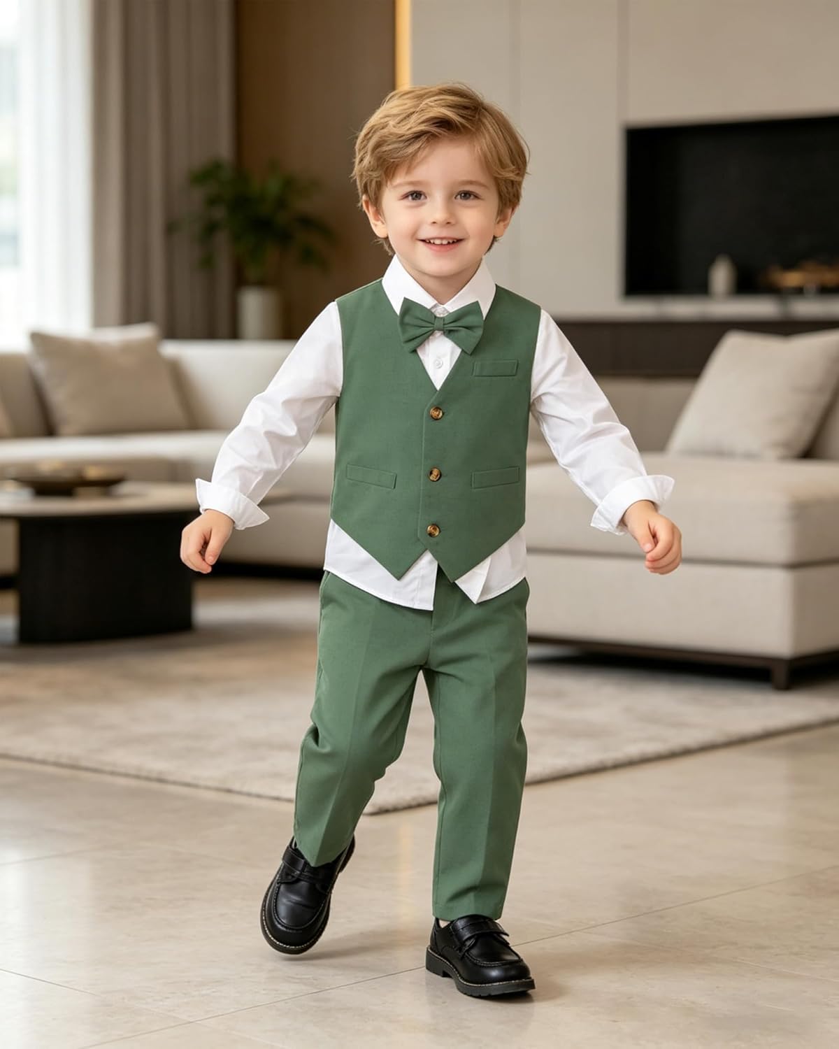 SANGTREE Baby Boys Toddler Gentleman Kids Formal Outfits Long Sleeve Suit Clothing Set 3 Months - 9 Years