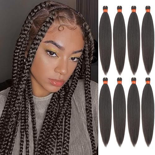 Miniatura 7 de Cabello trenzado preestirado ombré, extensiones de cabello trenzado sedoso, trenzas de pelo torcido de ganchillo, cabello trenzado original de