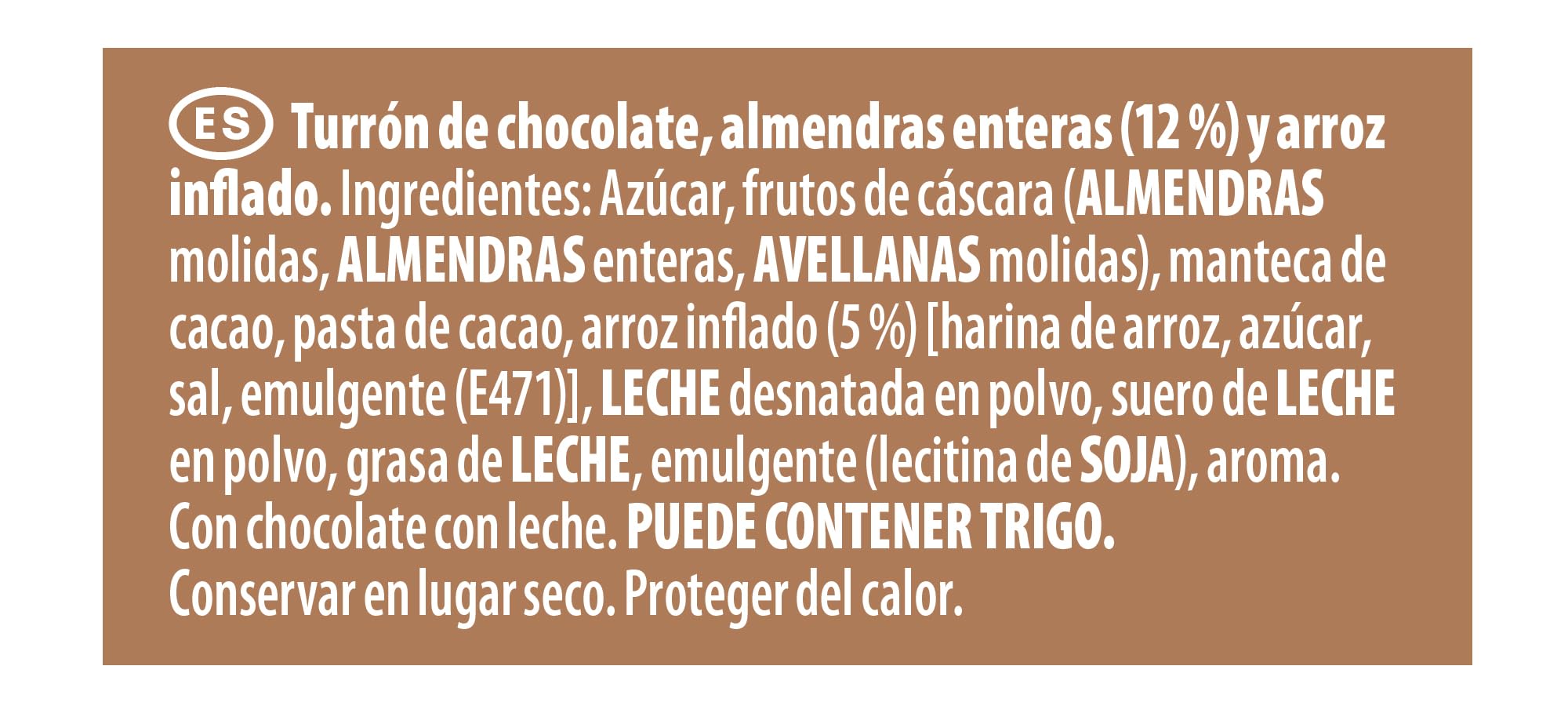 Suchard Turrón de Chocolate con Leche, Almendras Enteras y Arroz Inflado, Delicioso para Navidad - 230 g