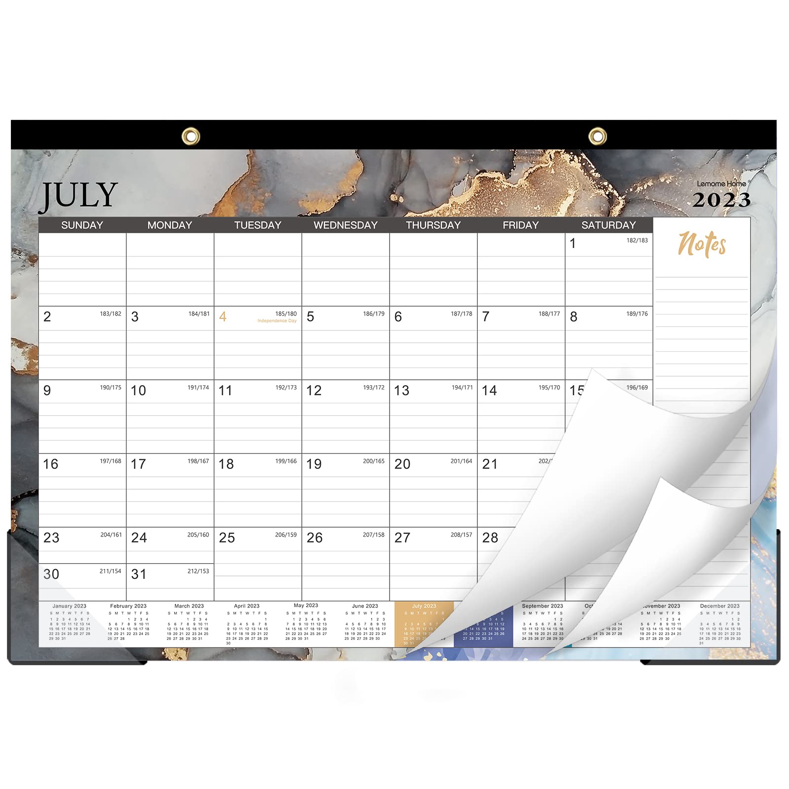 Amazon.com : Desk Calendar 2023-2024 - 2023-2024 Desk Calendar,18 Monthly  Desk/Wall Calendar 2-in-1, 17" x 12", July 2023 - December 2024, Thick  Paper with Corner Protectors, Large Ruled Blocks - Black Waterink : Office  Products