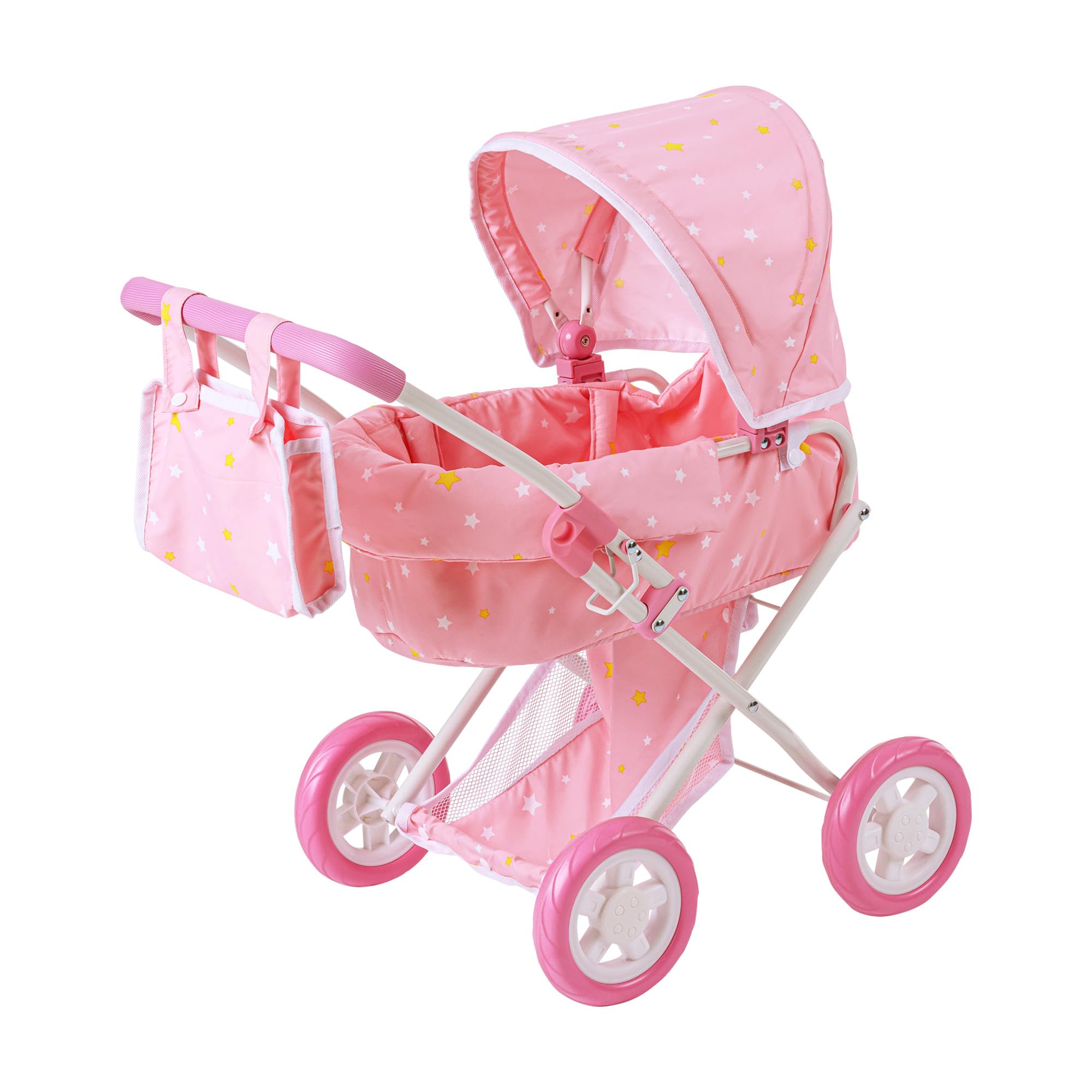 Twinkle Stars Deluxe Baby Doll Stroller Pram Pink OL-00011