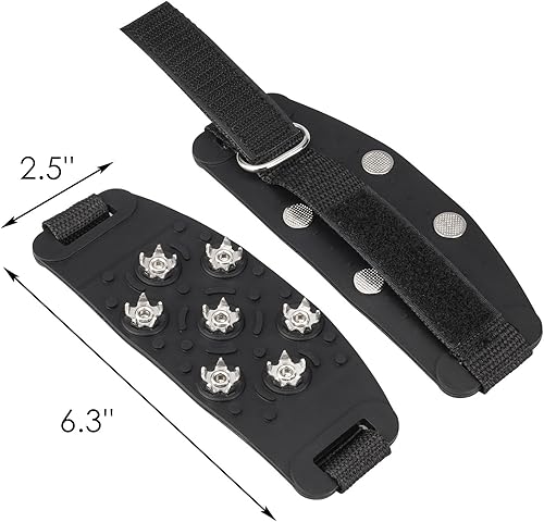 Miniatura 7 de FANBX F Crampon Traction Tacos antideslizantes de tracción para crampones, picos de 7 puntos para calzado para caminar, trotar, senderismo,