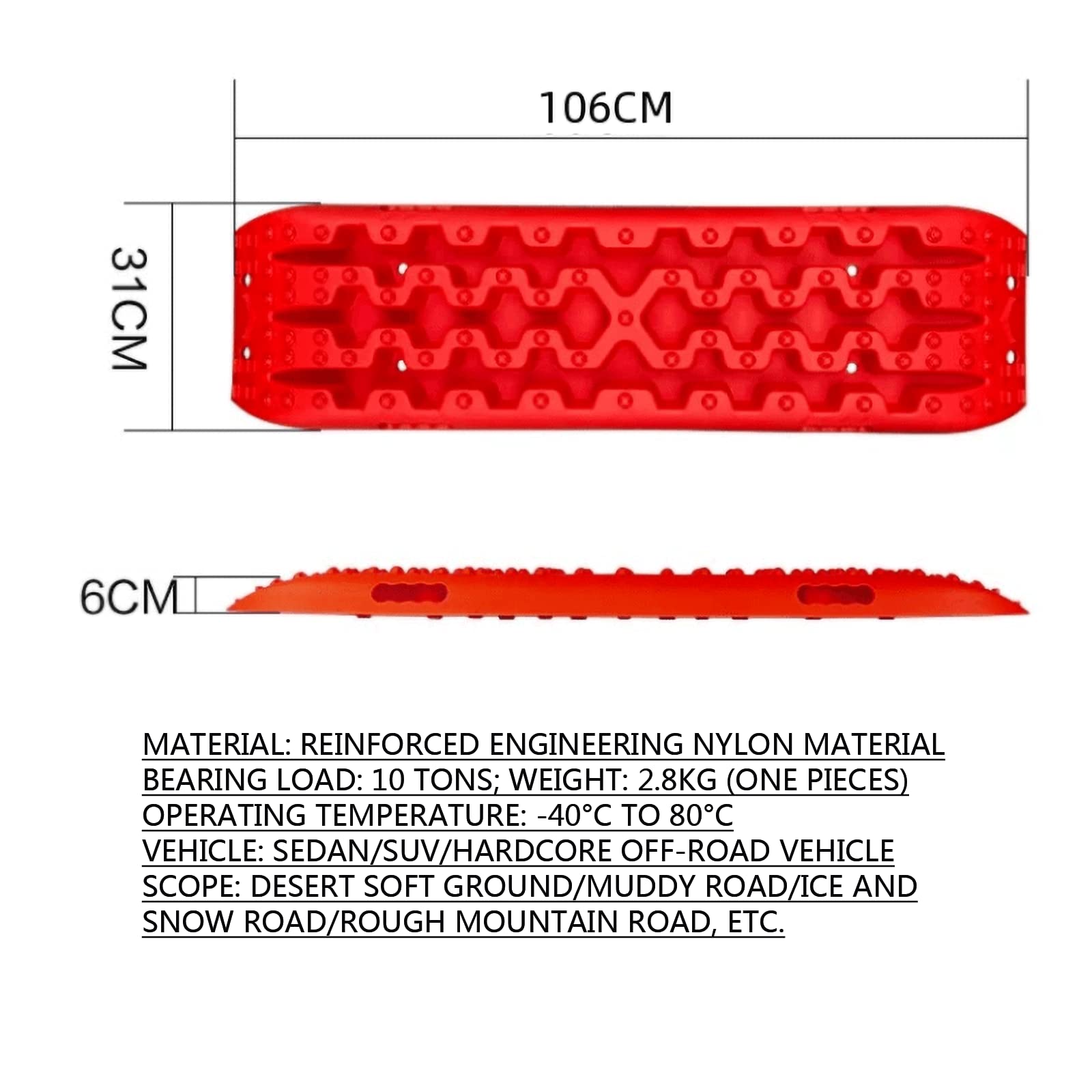 Przenośne tory trakcyjne awaryjne, Tire Traction Recovery Mats For Off Road Vehicles Pack Of 2 Multicolor(Dark Green)