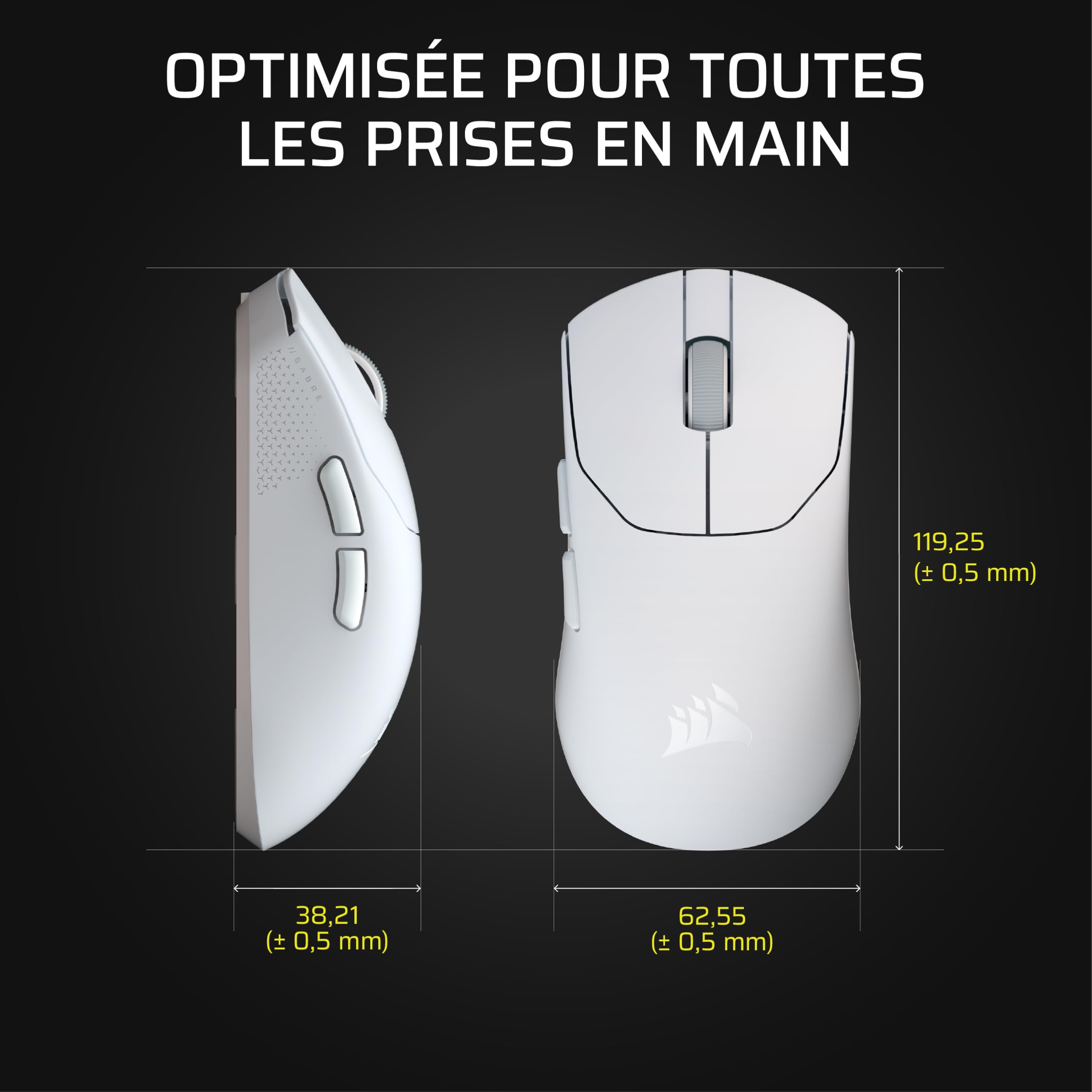 Corsair Sabre v2 Pro Ultralégère sans Fil Souris Gaming, 33 000 DPI – Noir