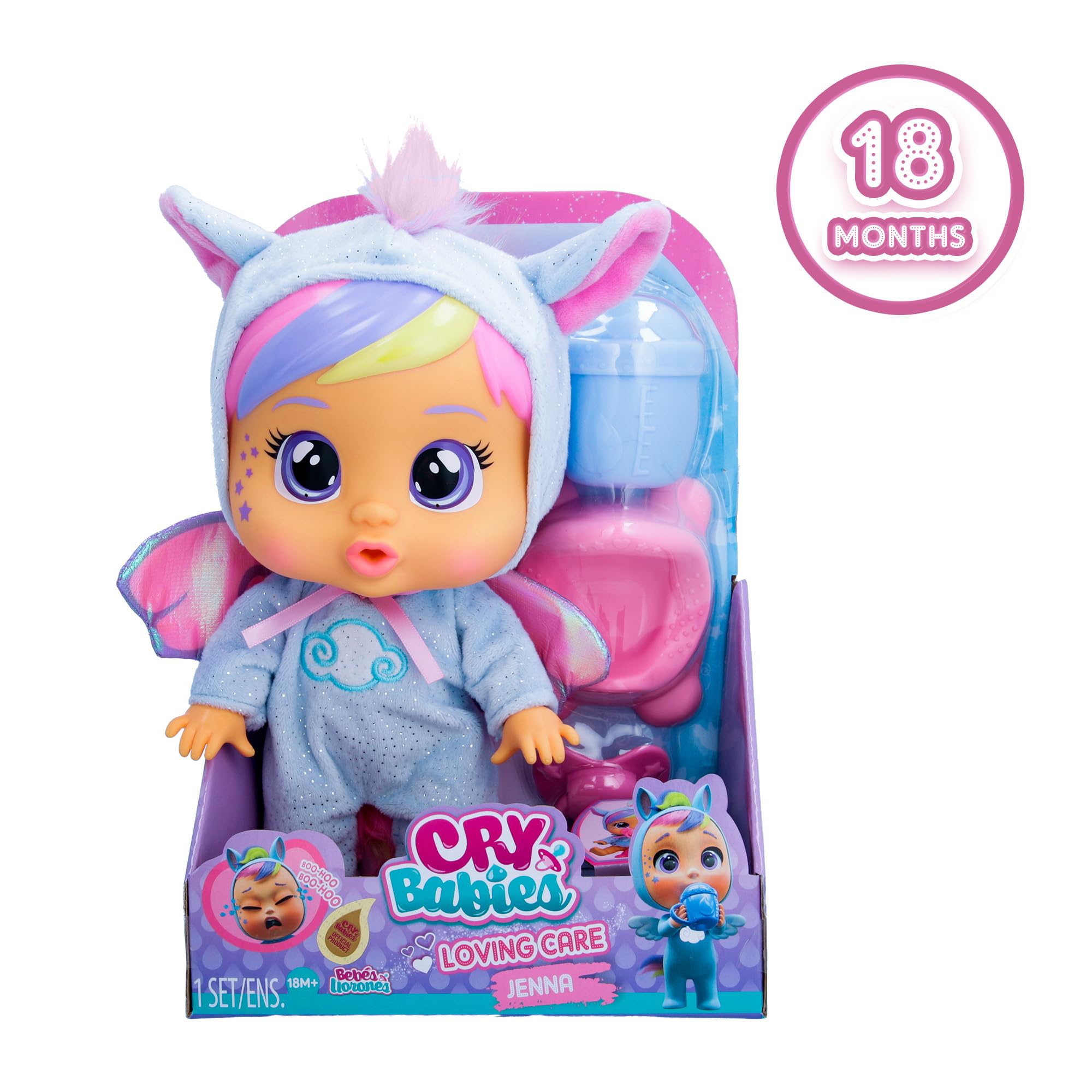 Cry Babies Loving Care Fantasy Dreamy | Bambola interattiva che piange lacrime vere & Loving Care Fantasy Jenna | Bambola interattiva che piange lacrime vere