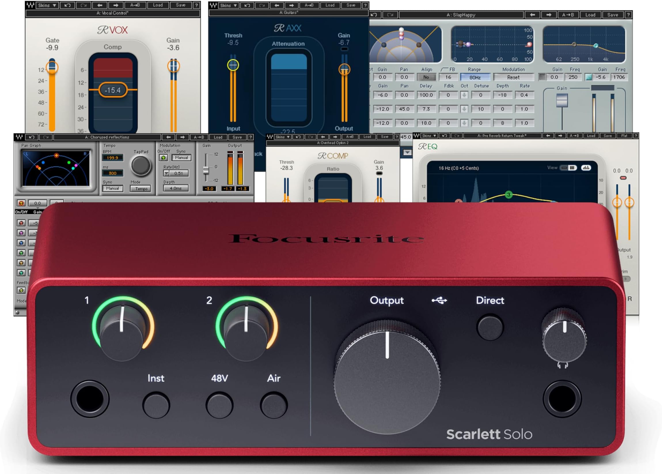 AudioDeluxe Focusrite Scarlett Solo (4th Gen) USB Audio Interface & Waves Musicians 2 Bundle
