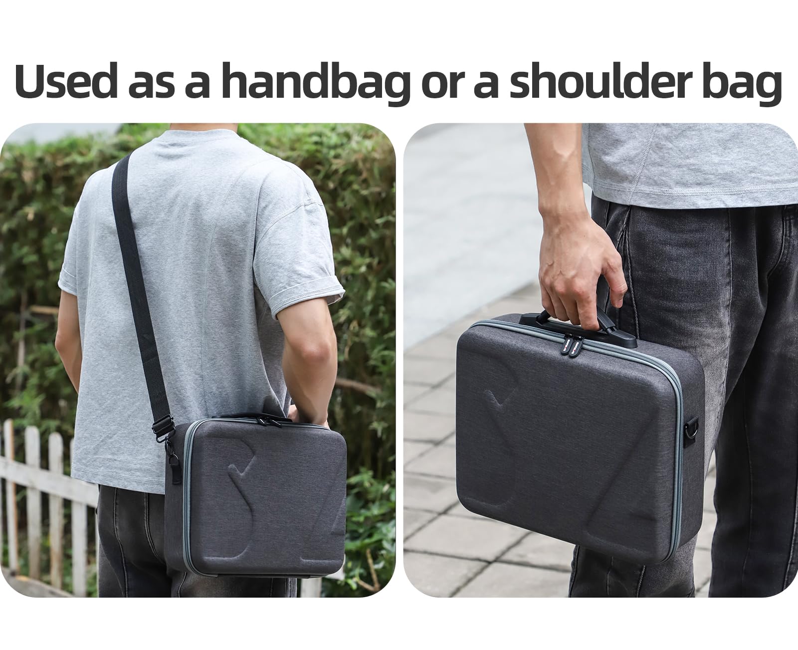 Futerał do DJI NEO Gogle N3 torba do przechowywania organizer torba z paskiem na ramię etui podróżne odporne na wstrząsy futerał ochronny przenośna torebka akcesoria do drona, szary, Torba do