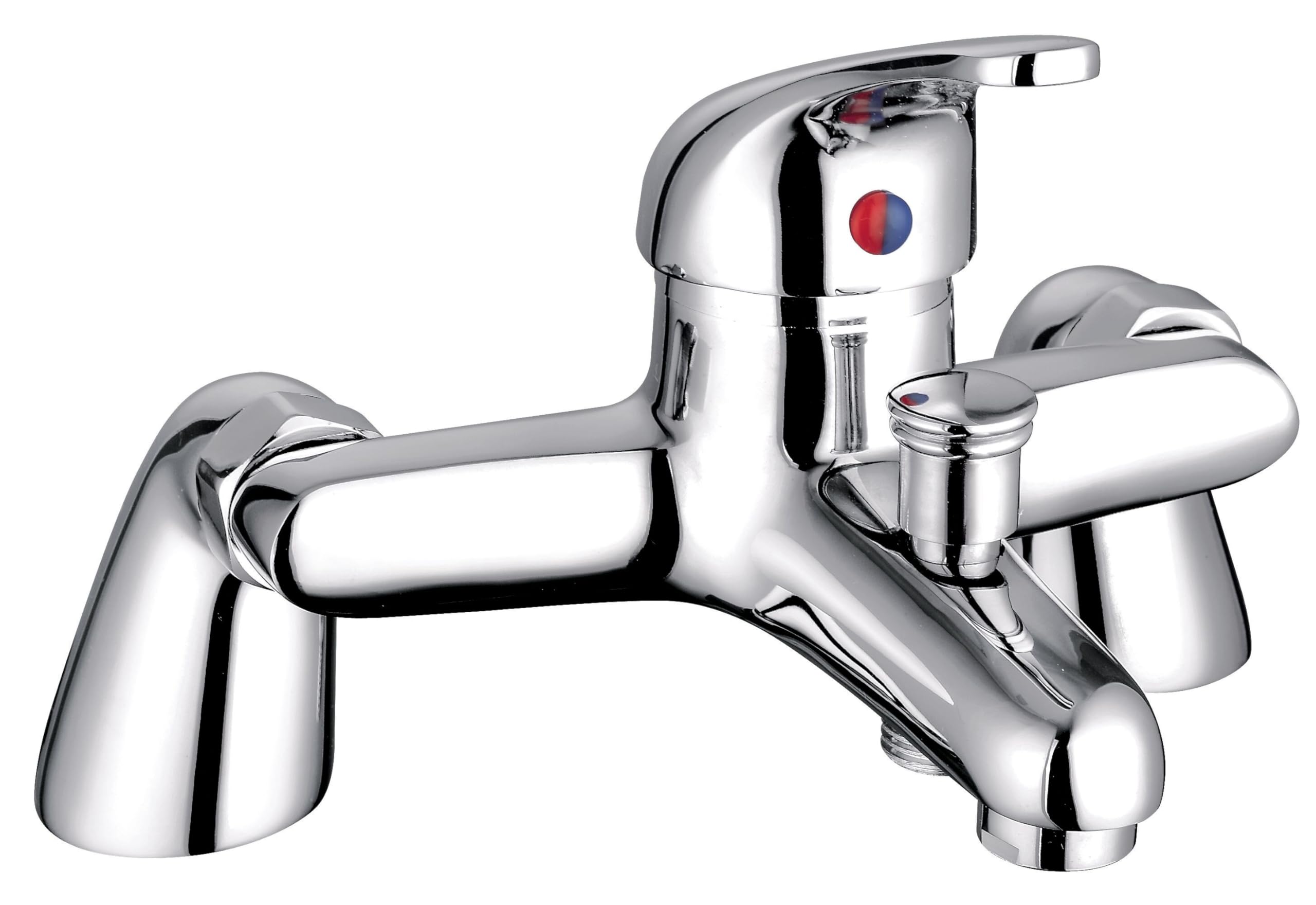 Balterley Silver Bath Mixer Tap Kit, Single Lever Square Bath Filler Tap, Deck Mounted Shower Mixer Bathroom Taps, Bathtub Filler Mixers, Mixers For Bathroom Shower And Baths - 145 X 181 X 180Mm (Chrome)