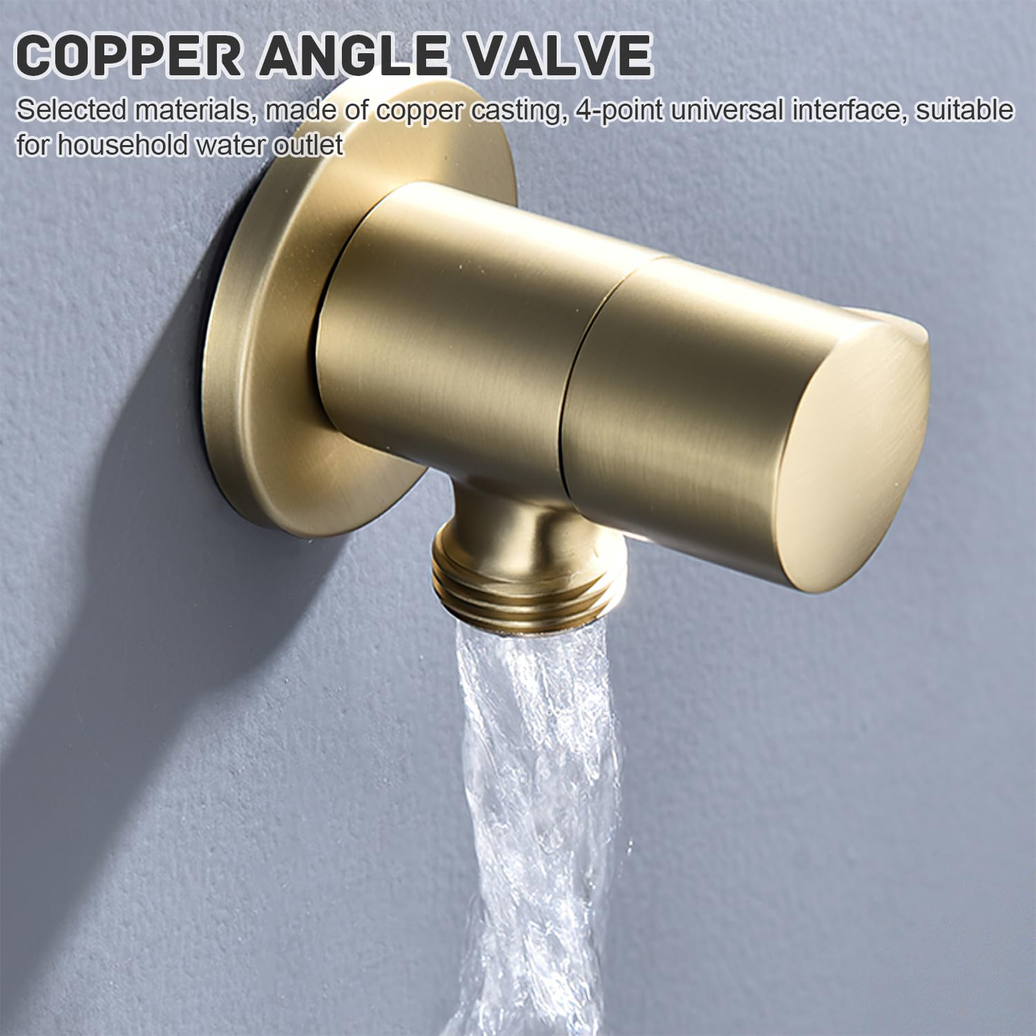 2 Pièces Vanne D'angle, Résistante aux Hautes Températures et aux Hautes Pressions, Interrupteur de Sécurité D'eau Domestique, Adaptée au Robinet de Cuisine, Robinet de Salle de Bain (Dorée)