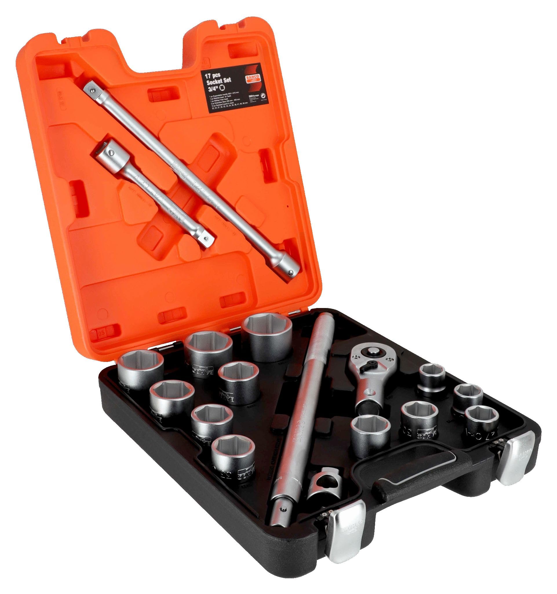  - Bahco Slx 17 Slx17 Socket Set Of 17 Metric 3/4In Drive Bahslx17