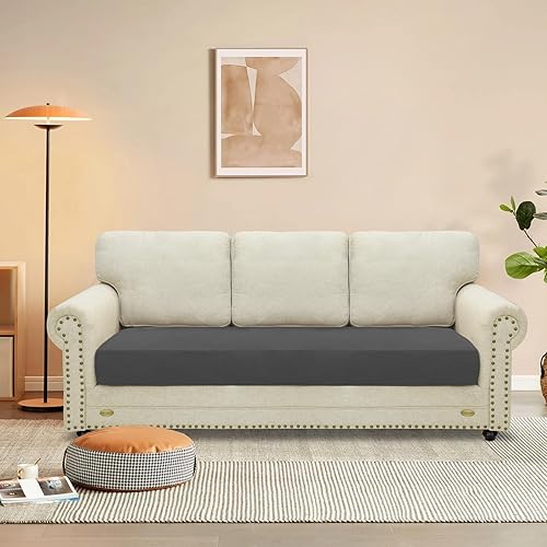 Miniatura 2 de MAXIJIN Fundas de cojín elásticas de terciopelo para sofá, funda de cojín suave de repuesto, protector de muebles con parte inferior elástica (1