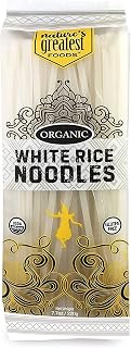 Nature's Greatest Foods Organic White Rice Noodles, 7.7oz 12-Pack - Vegan Gluten-Free Non-GMO Quick-Cook Thai Noodles
