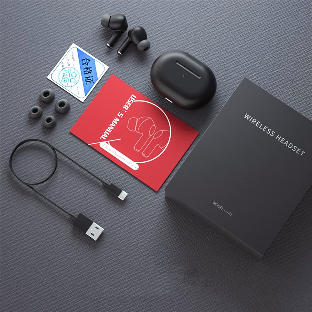 Bezprzewodowe słuchawki, słuchawki Bluetooth z mikrofonem, z połączeniami binauralowymi, automatyczne parowanie jednokierowe, bezprzewodowe słuchawki do pracy, biura domowego,White