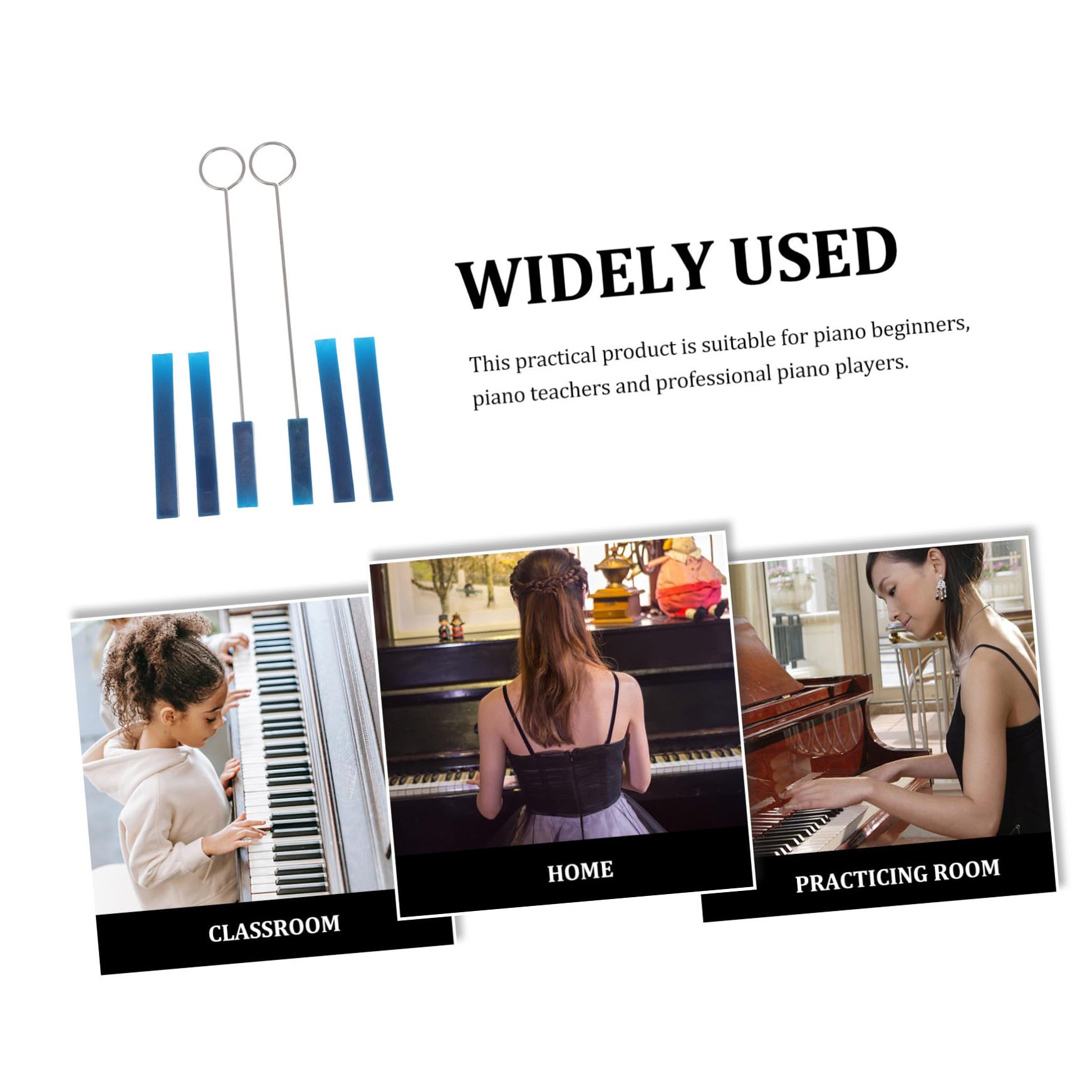 Kit di 6 Pezzi Sordine per Pianoforte in Gomma Liscia, Strumento Muto Inclinato per Accordatura Professionale, Accessori Compatti e Portatili per Manutenzione Pianoforti