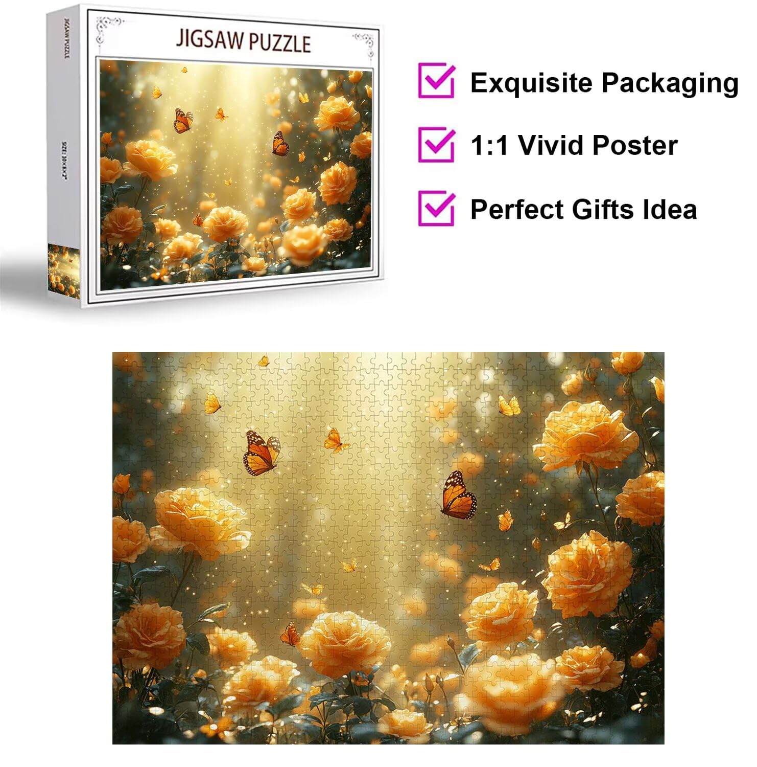 Puzzle 5000 Teile für Erwachsene, 3D Puzzle Rose Holzpuzzles, n-543