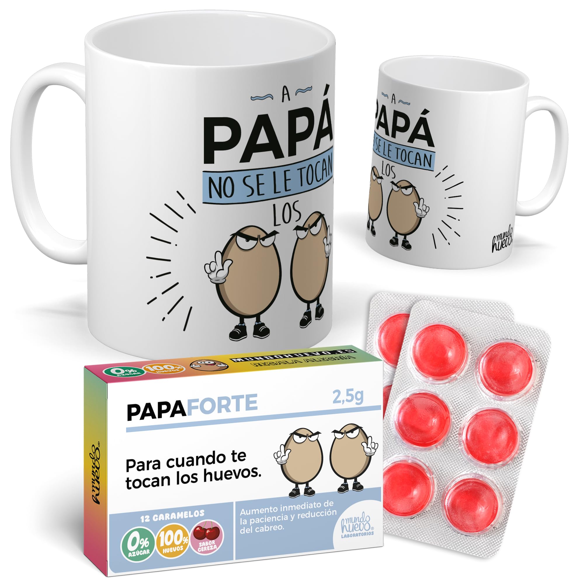 mundohuevo Taza Regalo Mamá | Taza de Cerámica + Caramelo de Mamá | Aunque a Veces ladres Eres el Mejor Padre | Detalle Original para Madres | Regalo Divertido — view 7