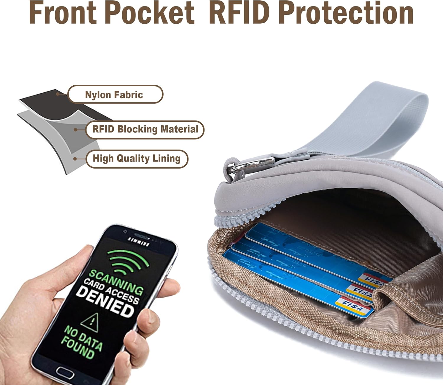 Haytijoe Small Wristlet Wallets for Women Valentines Day Gifts RFID Blocking Travel Wallet Quilted Nylon Phone Purse - Image 3