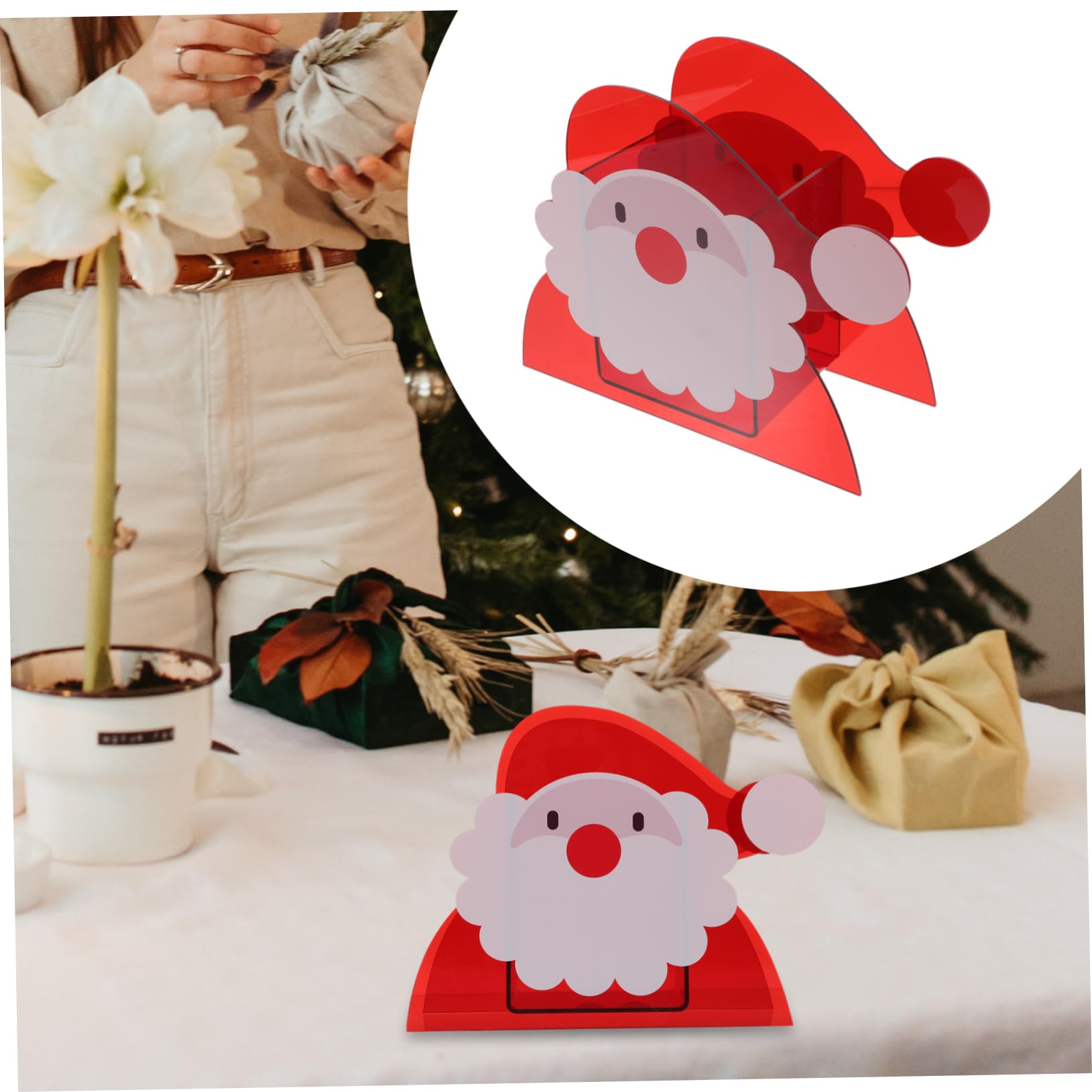 TOPBATHY 2 Piezas macetero multifunción navideños Christmas jarrones Decorativos para el hogar Titular de la Flor de Navidad decoración Maceta para el hogar macetero Compacto
