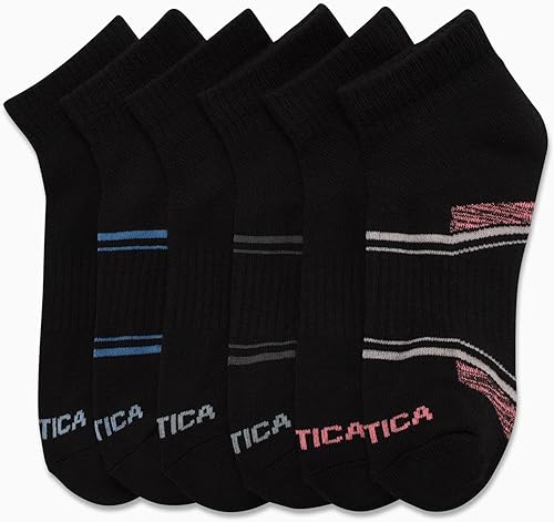 Miniatura 4 de Nautica Calcetines para mujer Paquete de 6 calcetines tobilleros transpirables acolchados de rendimiento atlético para mujer (tallas 4-10)
