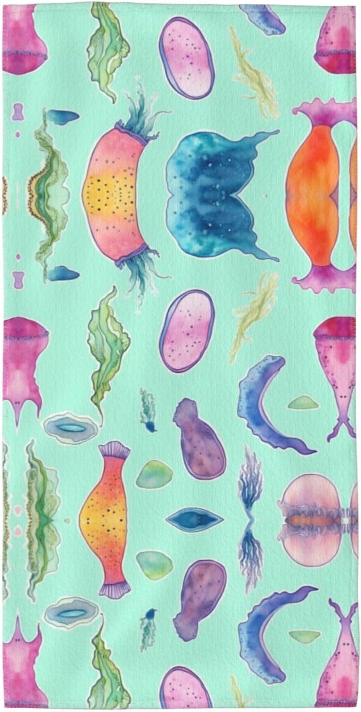 Ocean Fish Print Hand Towels for Kitchen, Decorative Bathroom Towels Decor Farmhouse Cute for Men Women Gifts