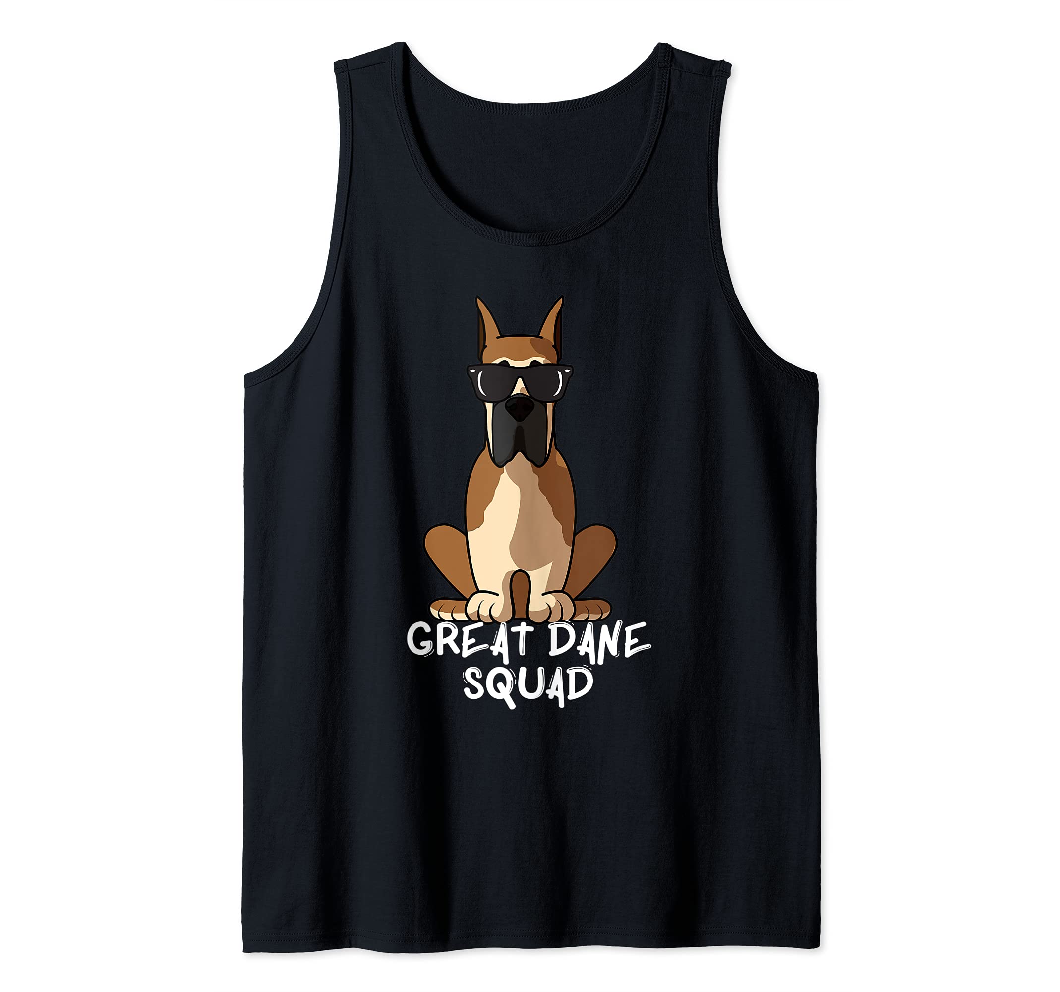 Cool Great Dane Squad Dog Mom Dog Dad Tank Top, Black