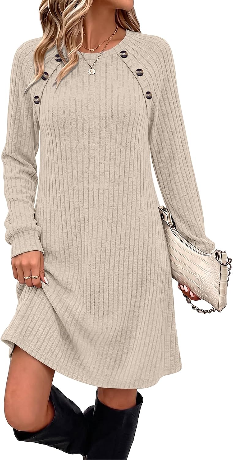  Fall Dresses for Women 2026 Long Sleeve Dress with Pockets thumbnail