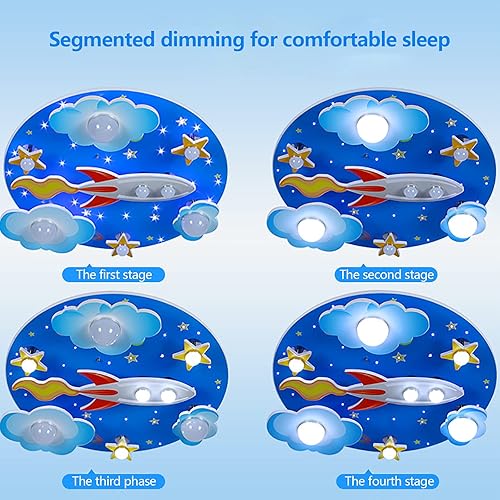 Miniatura 3 de YIYIBYUS Lámpara de techo Led empotrada,Lámpara de techo de dibujos animados moderna con control remoto,Lamparas de Techo de 110 V-240 V con tres