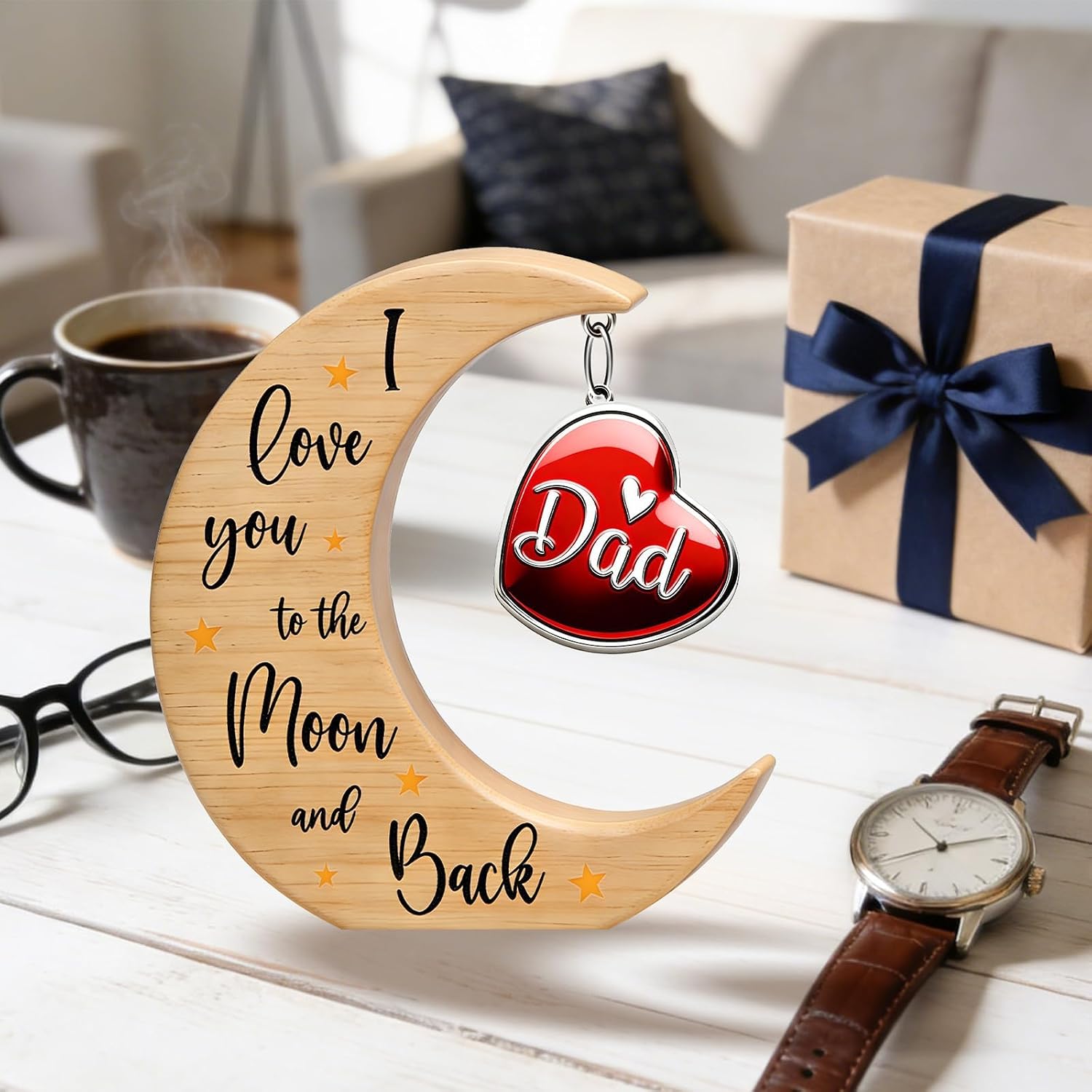 Dad Gifts from Daughter Son, Fathers Day Birthday Gifts for Dads, I Love You to the Moon and Back Fathers Day Gift Idea, Gifts for Step-Dads Present for Father Best Dad Ever Gifts