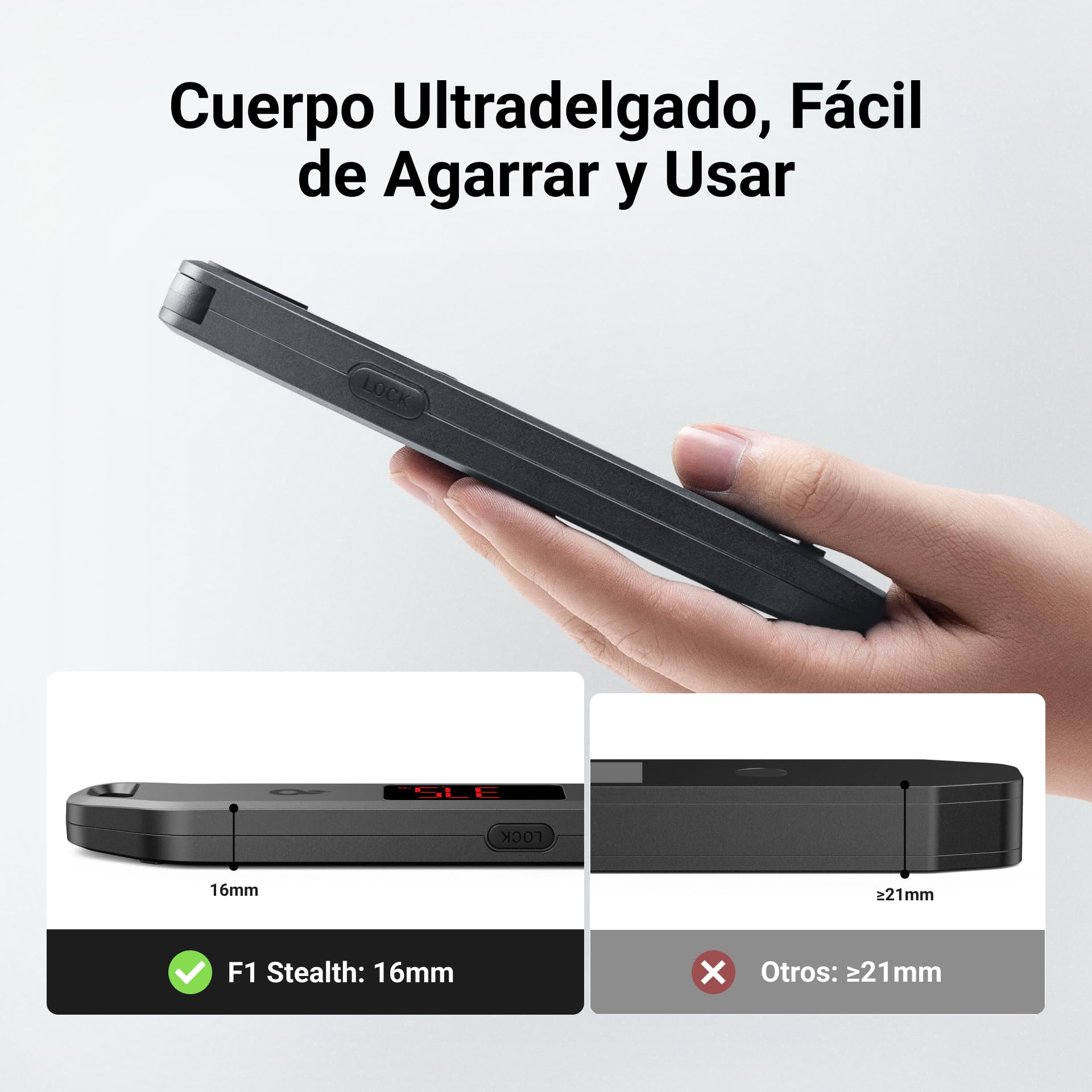 ThermoMaven F1 Stealth Termómetro de Cocina Digital para Carne, Lectura Instantánea en 1 s, Precisión Certificada NIST ±0,3 °C, Impermeable IP65, Pantalla LED Grande, Imán para BBQ, Horno y Plancha