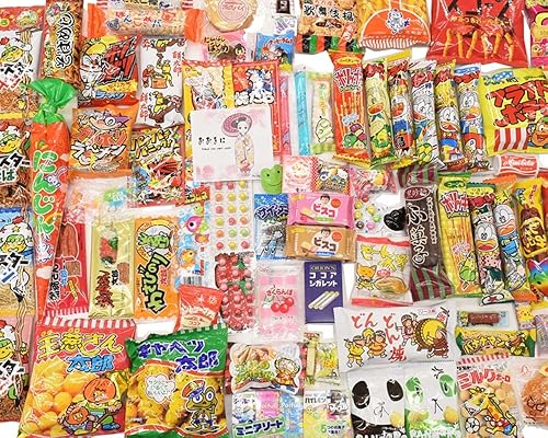 Surtido de aperitivos japoneses Dagashi dulces 85 paquetes de dagashi con adhesivo MAIKO Pio Big Bazar 320993 onzas