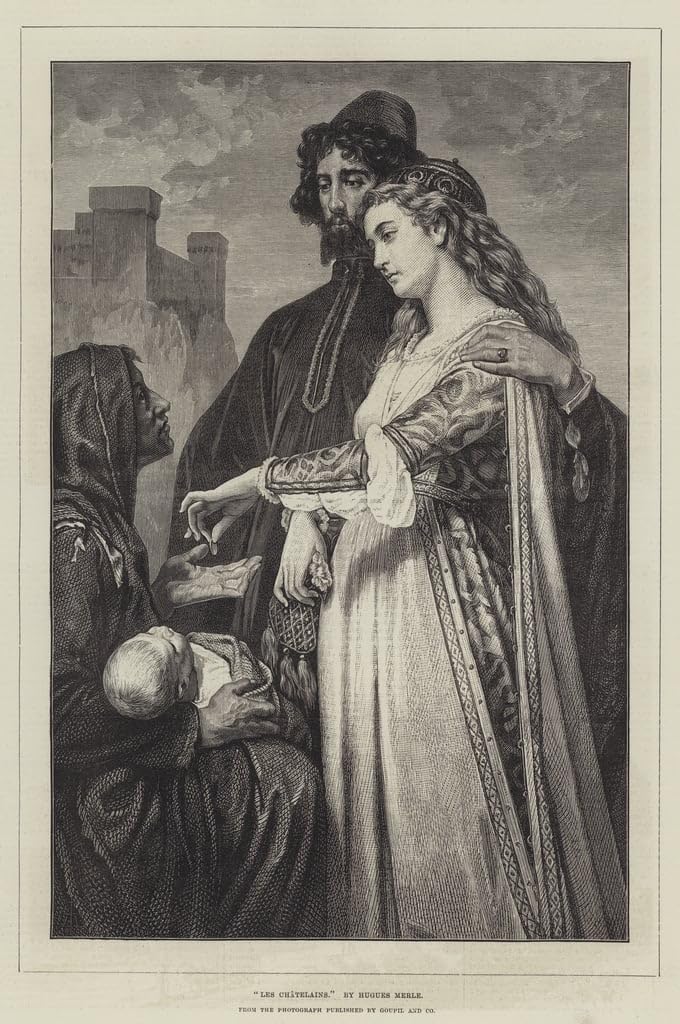 Lienzo decorativo de alta calidad con la obra clásica Les Chatelains de Hugues Merle 5