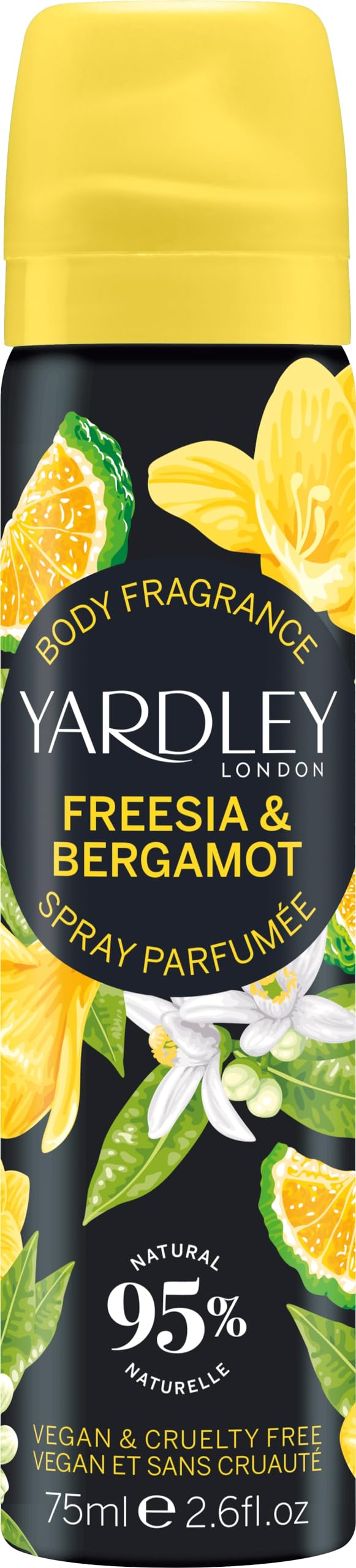 Yardley London Freesia and Bergamot Body Spray, Floral Body Spray for Women with Notes of Bergamot and Lemon, Freesia Body Mist for Women 75ml