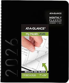 AT-A-GLANCE 2026 Planner, Monthly, 7" x 8.75", Medium, Contemporary, Black (70120X0526)