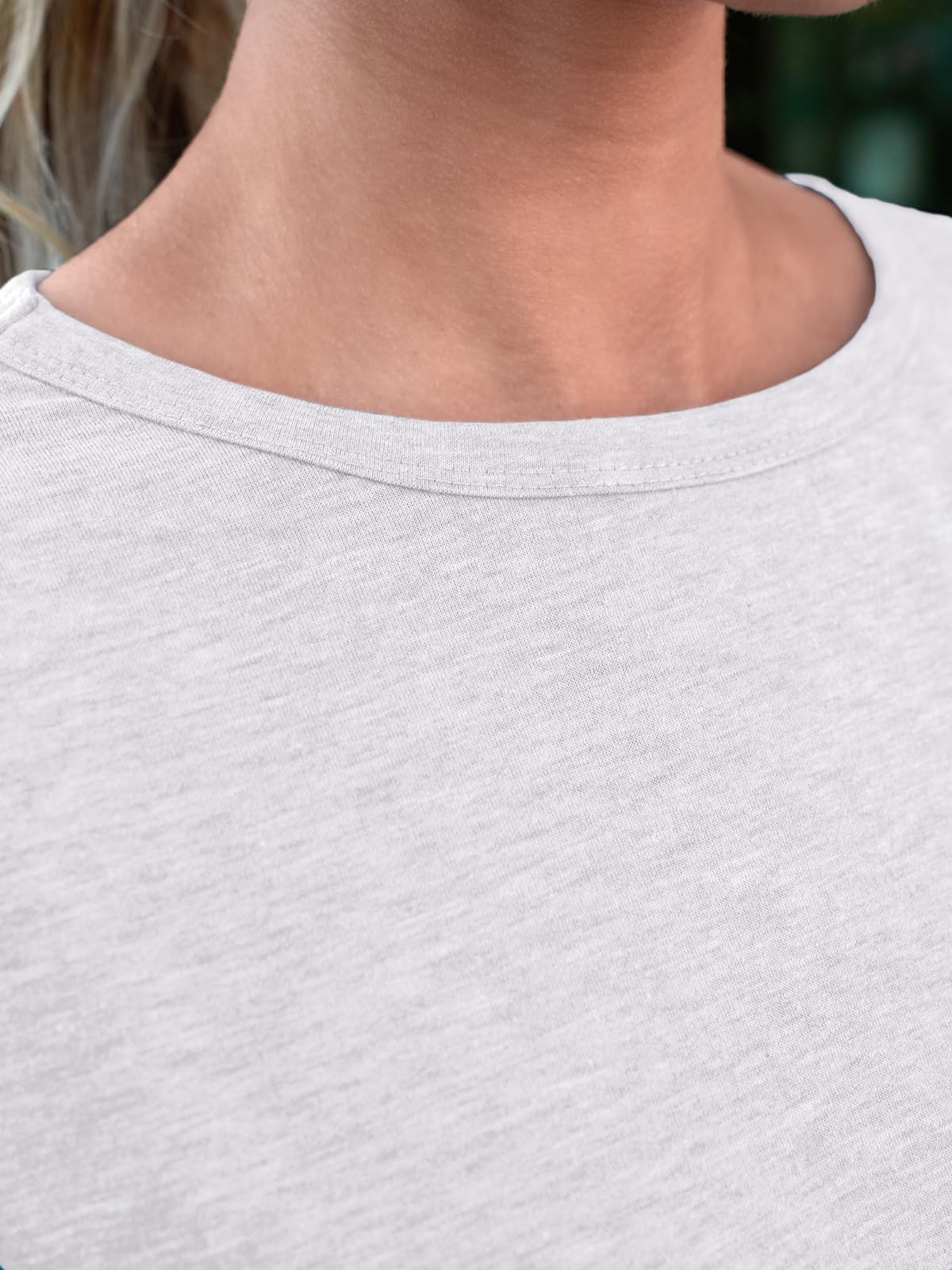 AirMood Maglietta estiva da donna, casual, con scollo rotondo