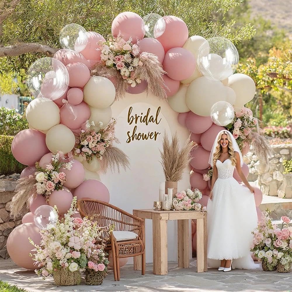 Pink Blue Green Balloon Garland Double Stuffed Dusty Light Pink Blue Green Balloons Different Sizes 18In 12In 5In Dusty Balloon Arch Kit For Baby Shower Gender Reveal Birthday Party Decorations