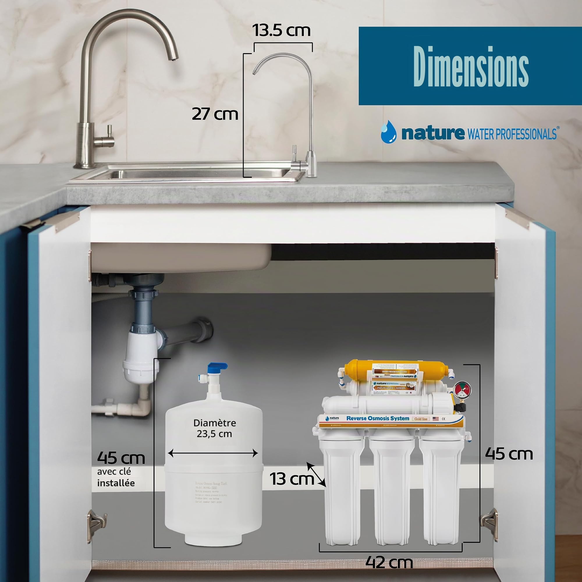 Nature Waterprofessionals Osmoseur inverse domestique 6 étapes