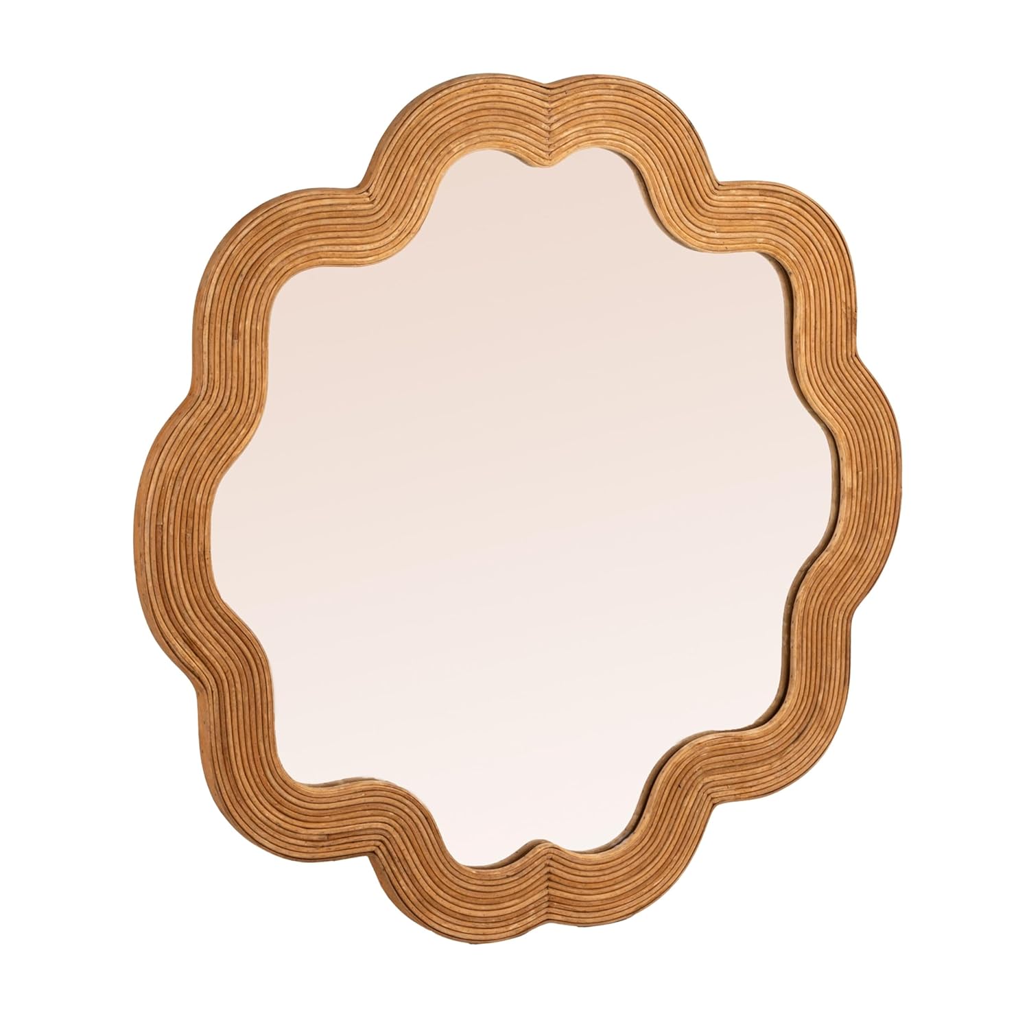 Creative Co-Op Scalloped Rattan Framed Wall Mirror