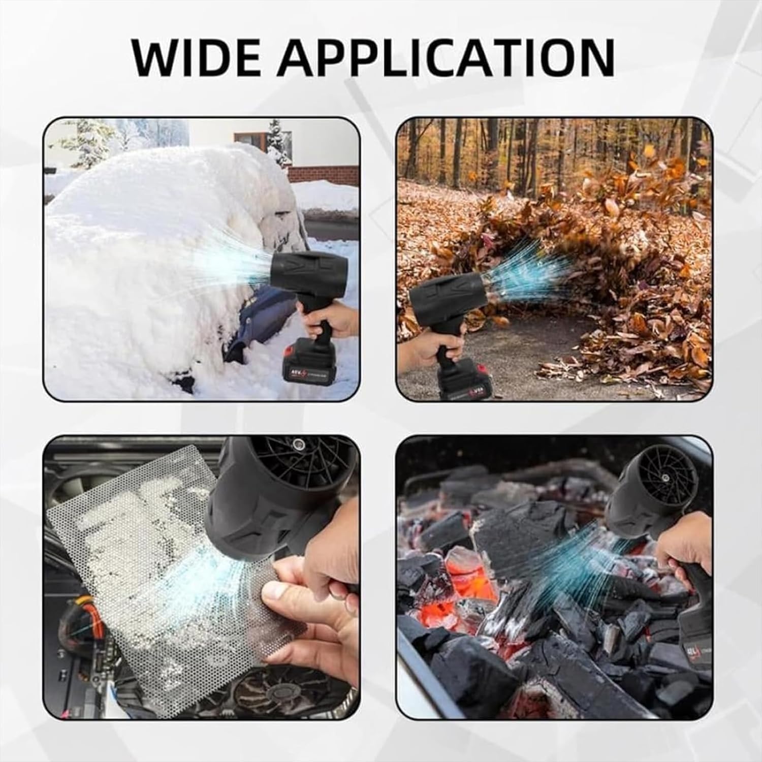 Turbosweep Cordless Power Blower, Portable Dust Cleaner Leaf Blowers, Rechargeable Turbo Jet Blower Cordless for Patio Cleaning, Lawn Care, Car Cleaning, Blowing Leaves (Blue,2 Battery)