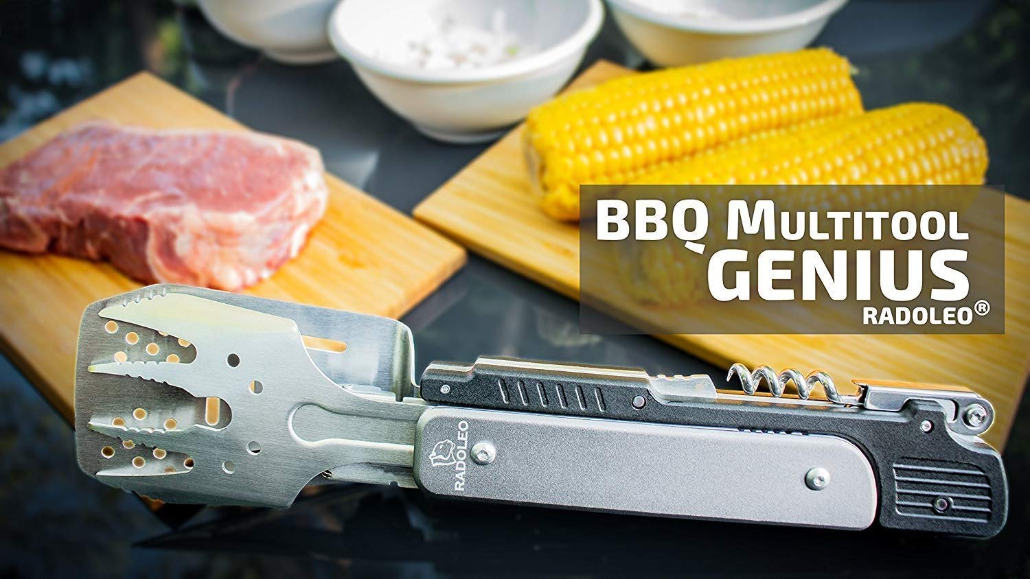 Multi-Tool | Grillbesteck-Set Mit 6 Werkzeugen | Ideal für Grill-Fans, Camping & Outdoor | Edle Geschenkverpackung