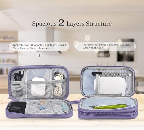 Miniatura 12 de Bolsa organizadora de accesorios electrónicos, organizador universal de viaje para cable, cargador, teléfono, tarjeta SD, bolsa de gadgets para