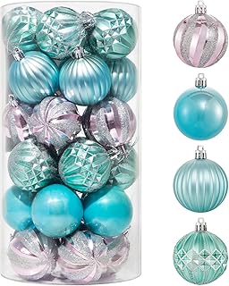 MELOKI 30ct 2.36'' Christmas Balls Ornaments, Shatterproof Christmas Tree Balls Hanging Ball Decoration Set for Xmas Tree ...